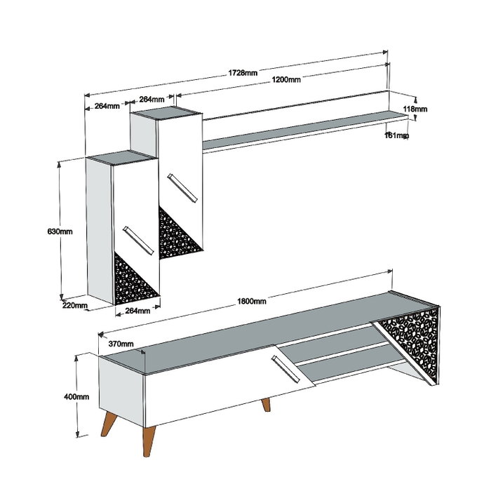 Hanah Home Mueble de TV Beril Blanco Hanah Home Mueble de TV Beril Blanco